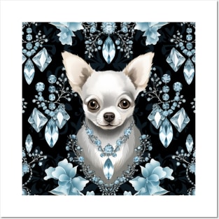 Jewelled White Chihuahua Posters and Art